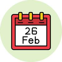February 26 Vector Icon
