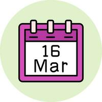 March 16 Vector Icon