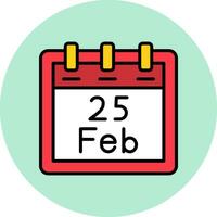 February 25 Vector Icon