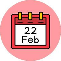 February 22 Vector Icon