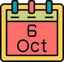 October 6 Vector Icon