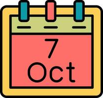 October 7 Vector Icon