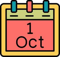 October 1 Vector Icon