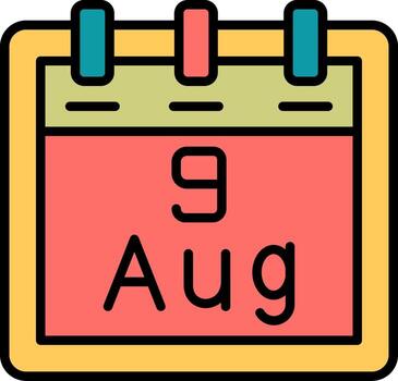 agosto 9 9 vector icono