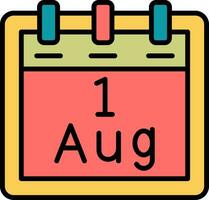 August 1 Vector Icon