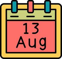 August 13 Vector Icon