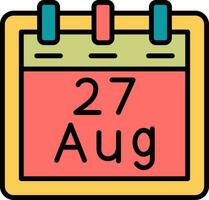 August 27 Vector Icon