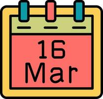 March 16 Vector Icon