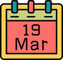 March 19 Vector Icon