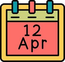 April 12 Vector Icon