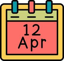 April 12 Vector Icon