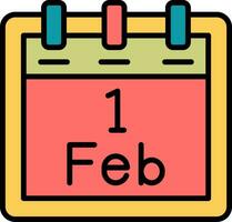 February 1 Vector Icon