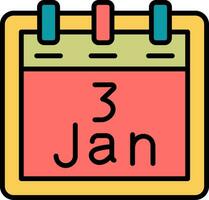 January 3 Vector Icon