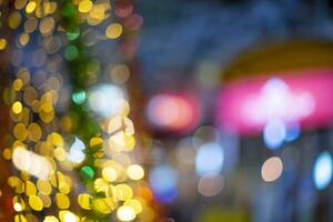 Abstract colorful light bokeh background, Glitter defocused abstract Twinkly Lights and Stars for background. photo