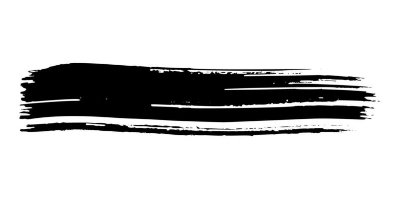 Black brush stroke. Hand drawn ink spots isolated on background. Vector illustration
