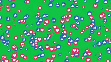 como, polegar acima, amor reagir Facebook social meios de comunicação ícone símbolo transição efeito animação isolado em verde tela fundo video