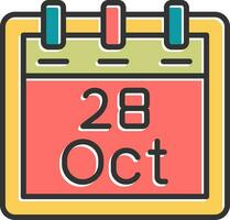 October 28 Vector Icon