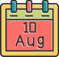 August 10 Vector Icon