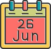 June 26 Vector Icon
