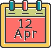 April 12 Vector Icon