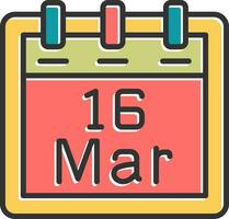 March 16 Vector Icon