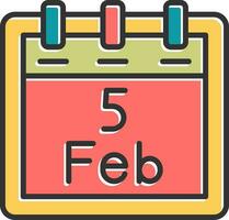 February 5 Vector Icon