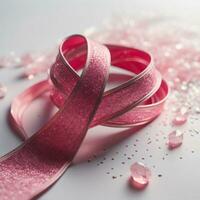 Ribbon on a white background. Valentine's day concept. AI Generative photo