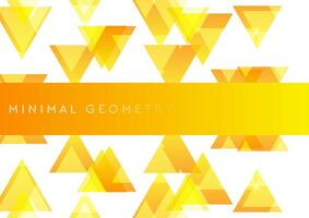 Orange triangles abstract tech geometric minimal background vector