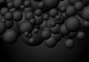 Abstract black futuristic 3d spheres geometric background vector