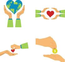 International Day of Charity In Simple Design. Vector Illustration Set.