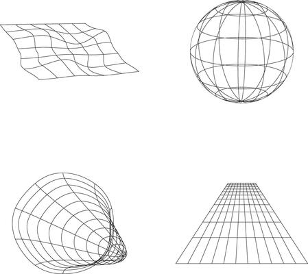 Wireframe Futuristic Shape With Abstract Design. Vector Illustration