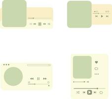 UI Music Player With Interface Design. Isolated On White Background. Vector Illustration Set.