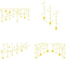 New Year Decoration For Template Background. Vector Illustration Set.