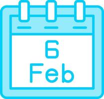 February 6 Vector Icon