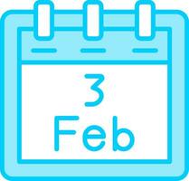 February 3 Vector Icon