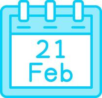 February 21 Vector Icon