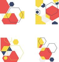 Hexagonal Corner Shape With Simple Shape. Isolated Vector Set.