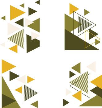 Triangle Corner Shape In Geometric Design. Isolated Vector Set.