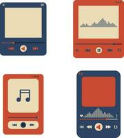 UI Music Player With Simple Design. Vector Illustration Set.