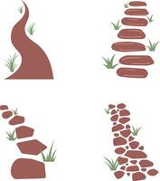 naturaleza camino camino en diferente forma. vector ilustración colocar.