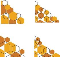 Hexagonal Corner Shape With Trendy Design. Vector Illustration Set.