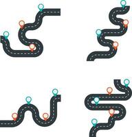 Road Map Route For Application Background. Isolated Vector Set.