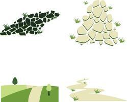 naturaleza camino camino en blanco antecedentes. vector ilustración colocar.