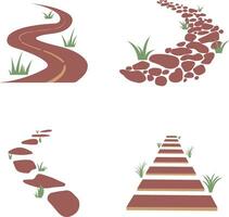 naturaleza camino camino en diferente forma. vector ilustración colocar.