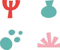 Abstract Decoration Shape With Flat Design. Vector Illustration Set.