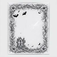 Halloween Border Frame, Halloween Theme Illustration PNG Image Transparent Background Ai Generative photo