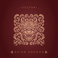 Asian dragon chinese dragon totem pattern vector