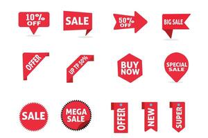 Vector flat design sale set label design