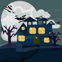 haunted house halloween vector