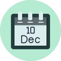 December 10 Vector Icon